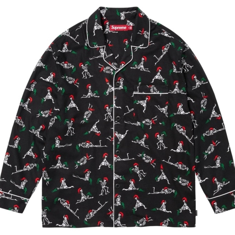 Supreme Hanes Holiday Pajama Set Black Size Large FW25